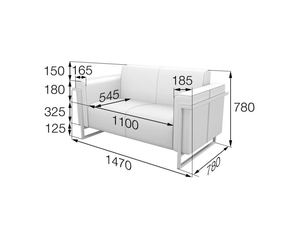 Диван 2-местный Dk2 Дакар MVK