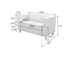 Диван 2-местный Dm2-2 Домино MVK images