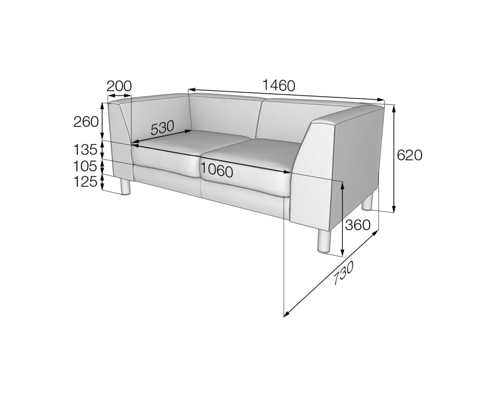 Диван 2-местный EVO2-2 Эволюшн MVK