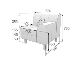 Модуль 1-местный левый FL1L-1 Флагман MVK images