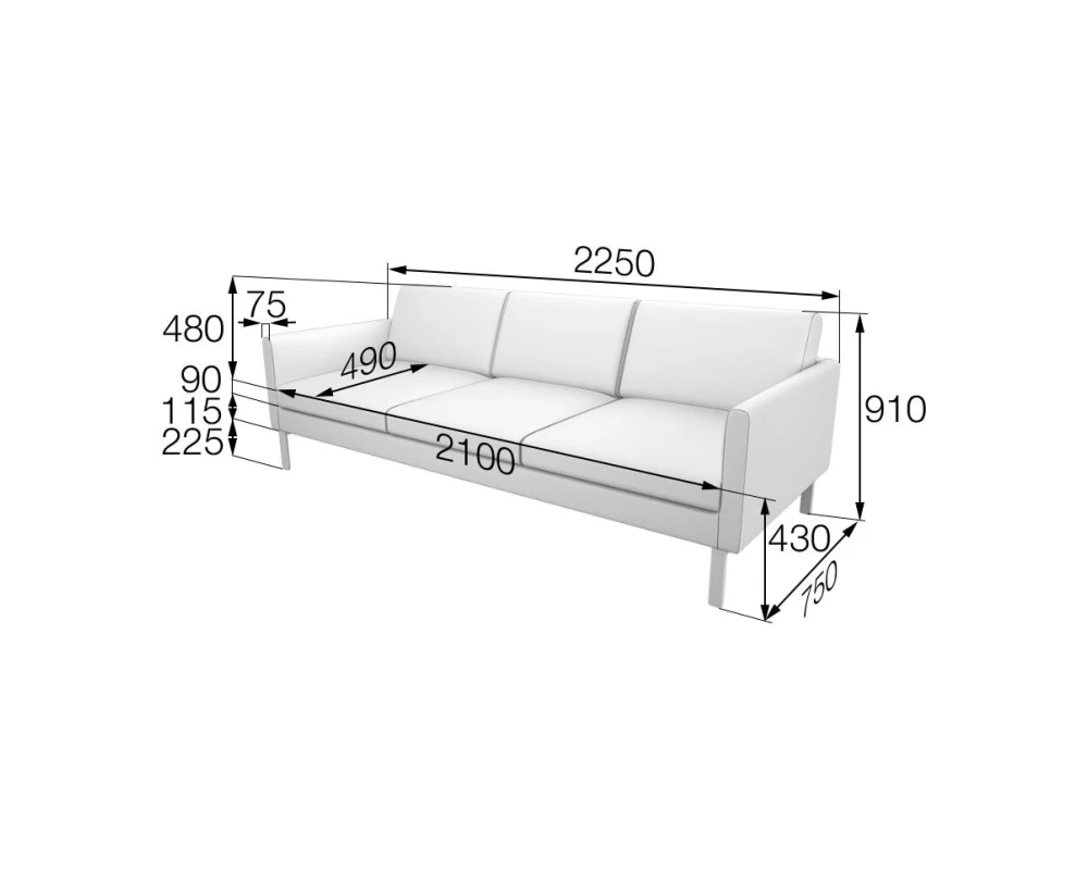 Диван 3-местный Ol3 Олли MVK
