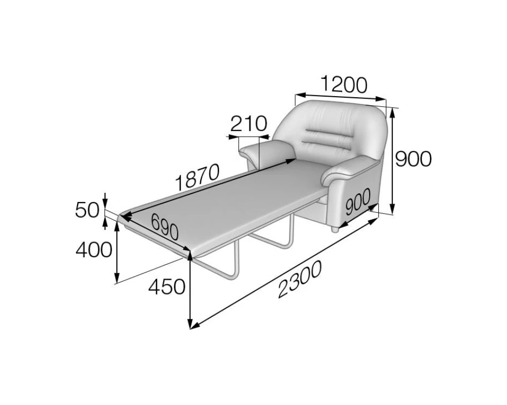 Кресло раскладное P1-r Премьер MVK