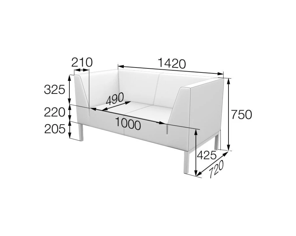Диван 2-местный Rt2 Райт MVK