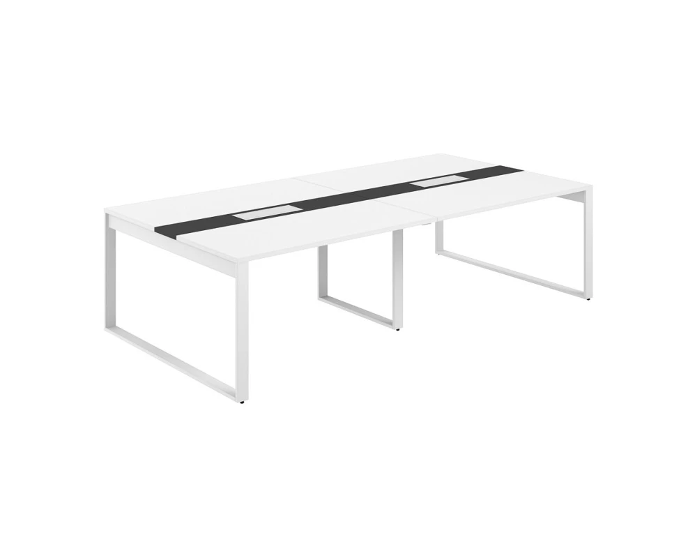 Стол для переговоров составной 2800х1438х750 Аллегро / Allegro Белый/Белый/Антрацит