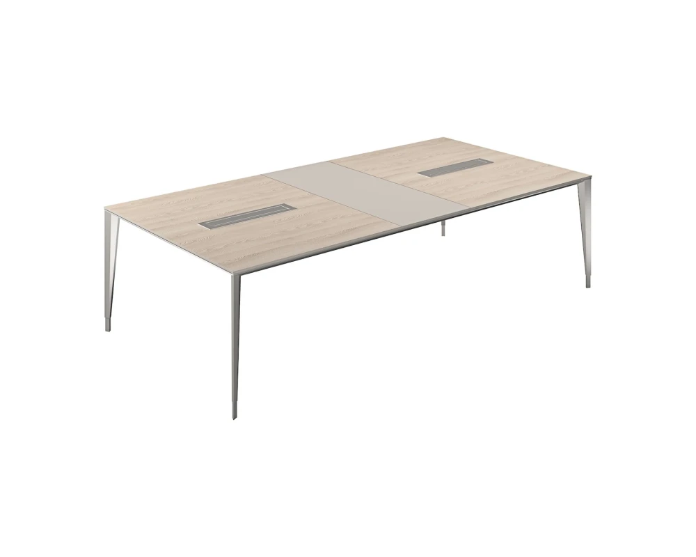 Стол конференц домино поперёк 2800x1400x725 Атлас / Atlas Ясень Наварра/Грей Стоун