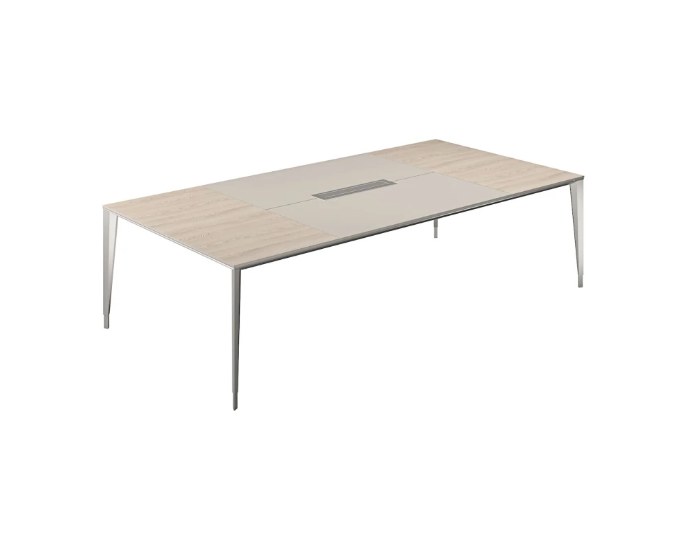 Стол конференц домино вдоль 2800x1400x725 Атлас / Atlas Ясень Наварра/Грей Стоун