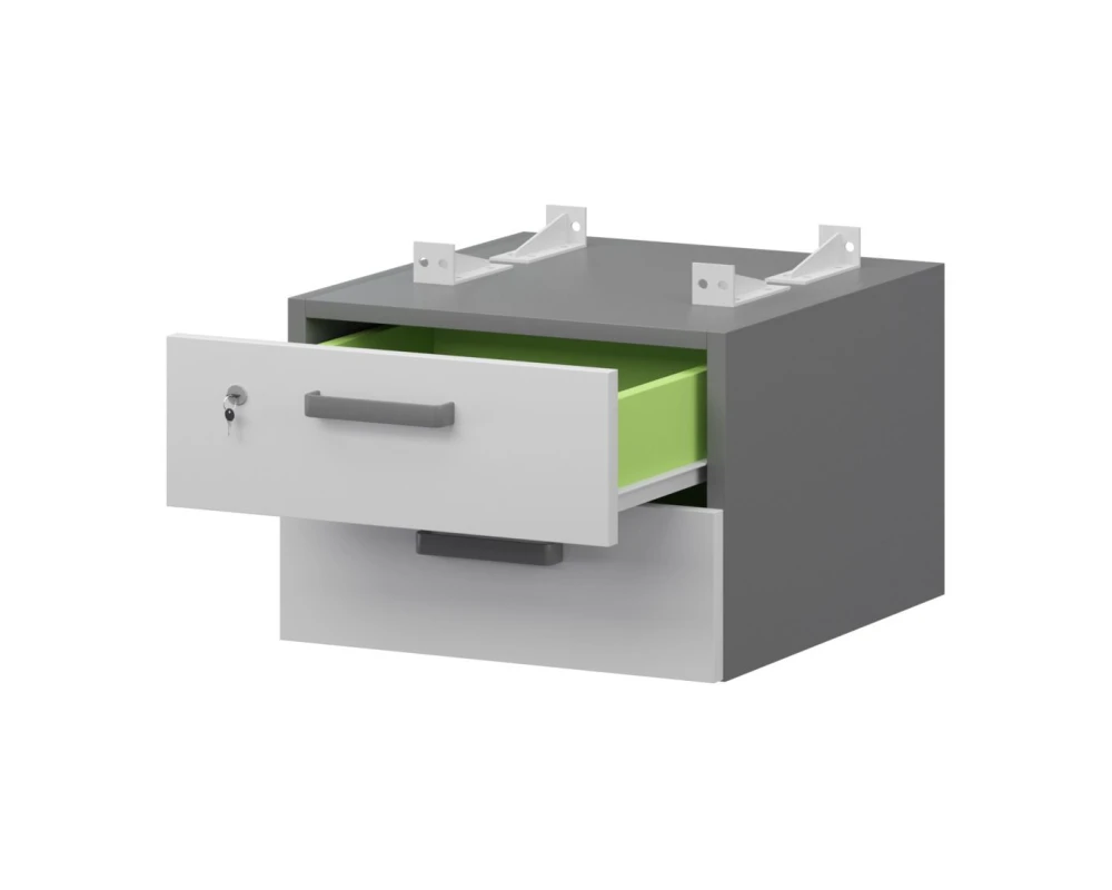 Тумба подвесная для столов на м/каркасе гл.600 мм СМТ2-2ПД.60 432x468x332 Смарт (pt)