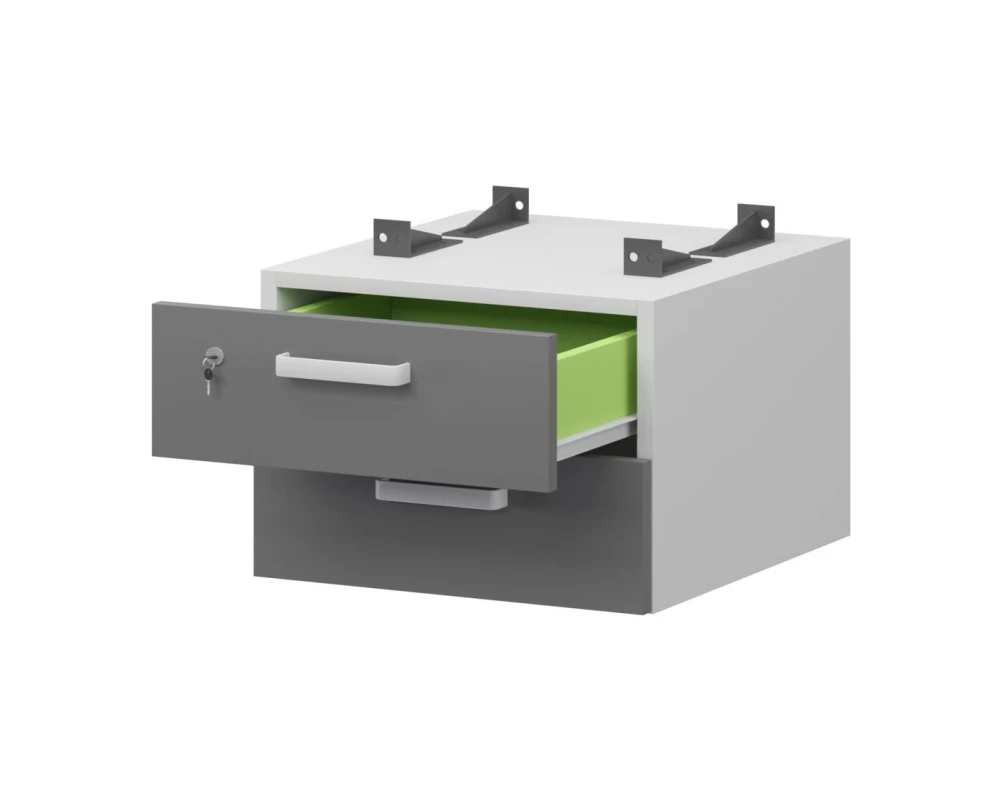 Тумба подвесная для столов на м/каркасе гл.600 мм СМТ2-2ПД.60 432x468x332 Смарт (pt)