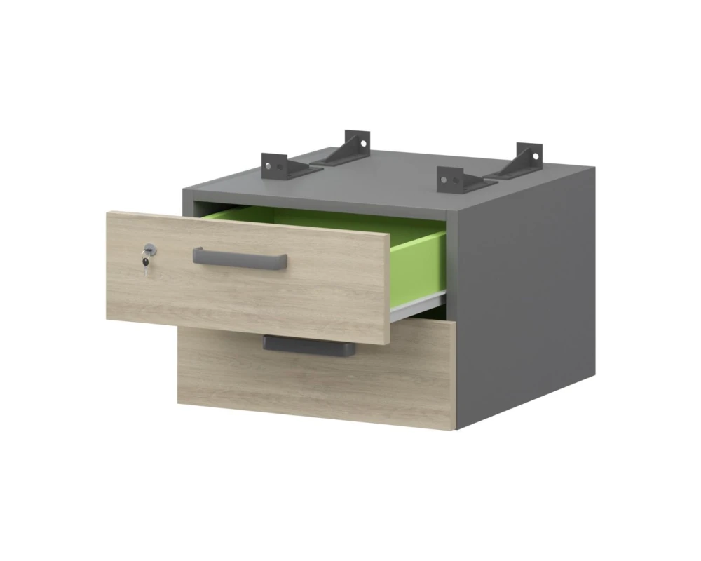 Тумба подвесная для столов на м/каркасе гл.600 мм СМТ2-2ПД.60 432x468x332 Смарт (pt)