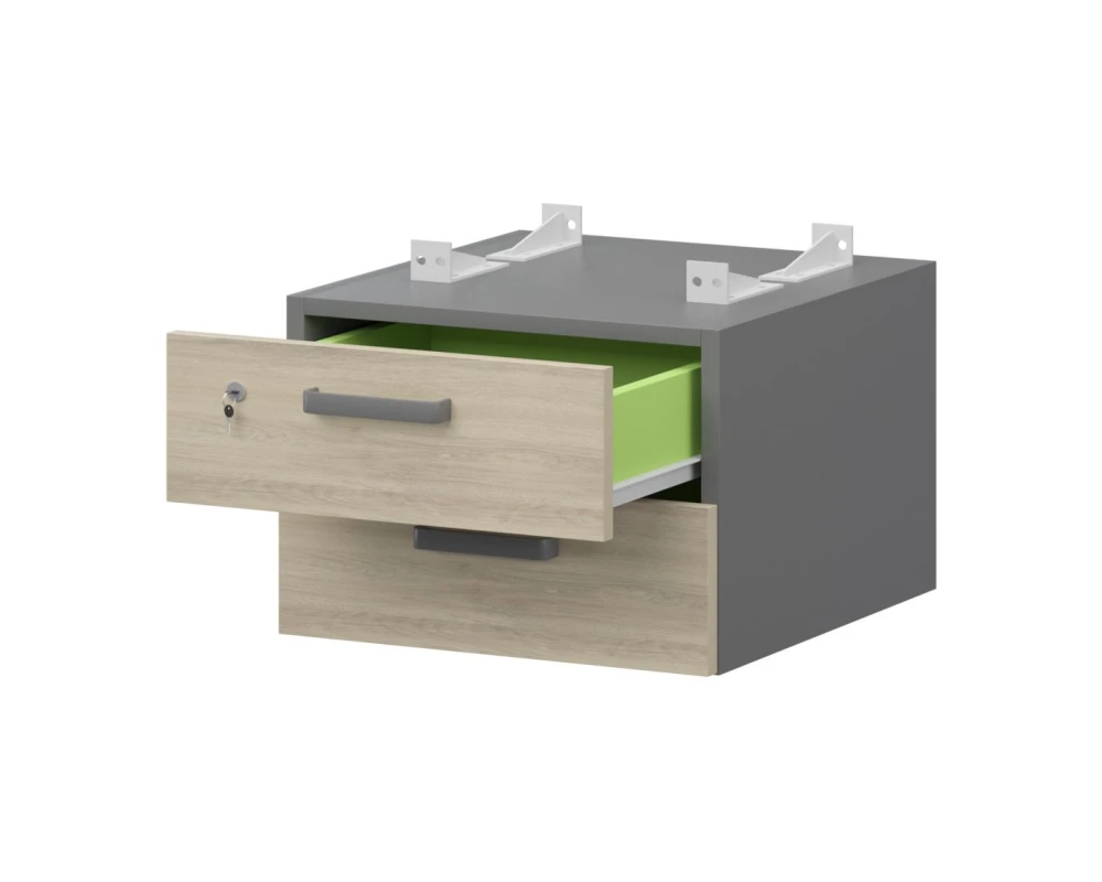 Тумба подвесная для столов на м/каркасе гл.600 мм СМТ2-2ПД.60 432x468x332 Смарт (pt)