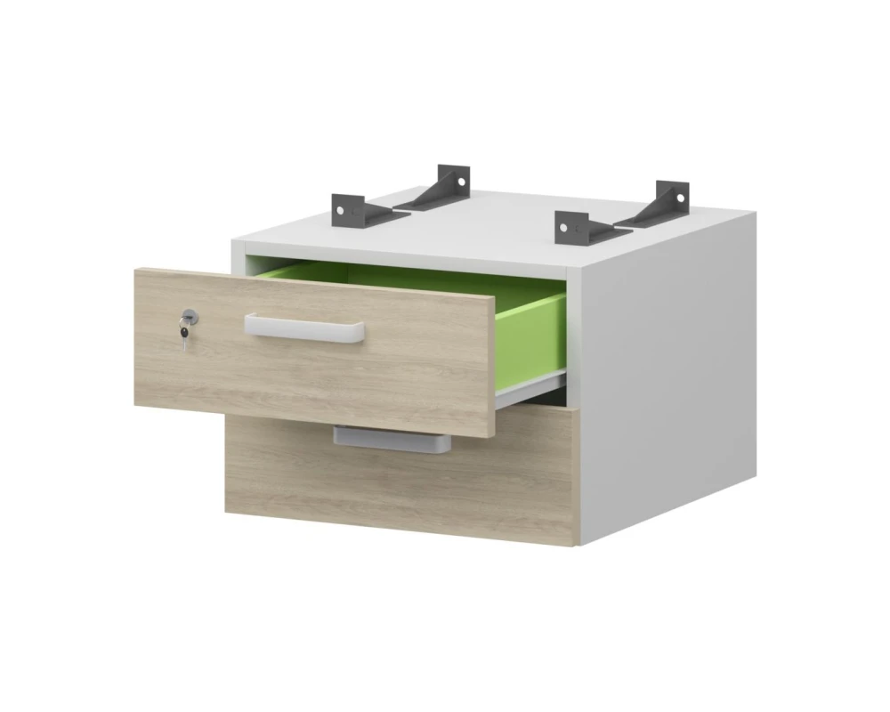 Тумба подвесная для столов на м/каркасе гл.600 мм СМТ2-2ПД.60 432x468x332 Смарт (pt)