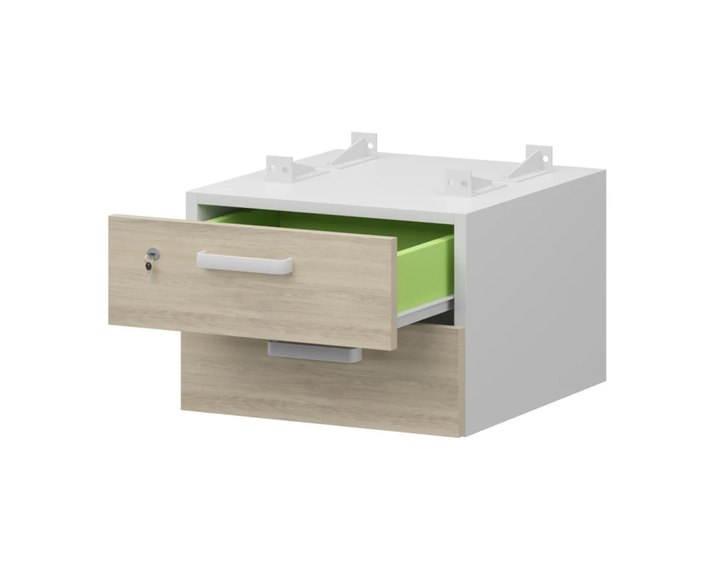 Тумба подвесная для столов на м/каркасе гл.600 мм СМТ2-2ПД.60 432x468x332 Смарт (pt)