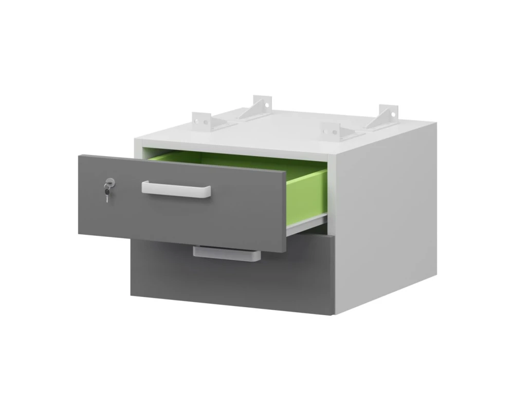 Тумба подвесная для столов на м/каркасе гл.600 мм СМТ2-2ПД.60 432x468x332 Смарт (pt)