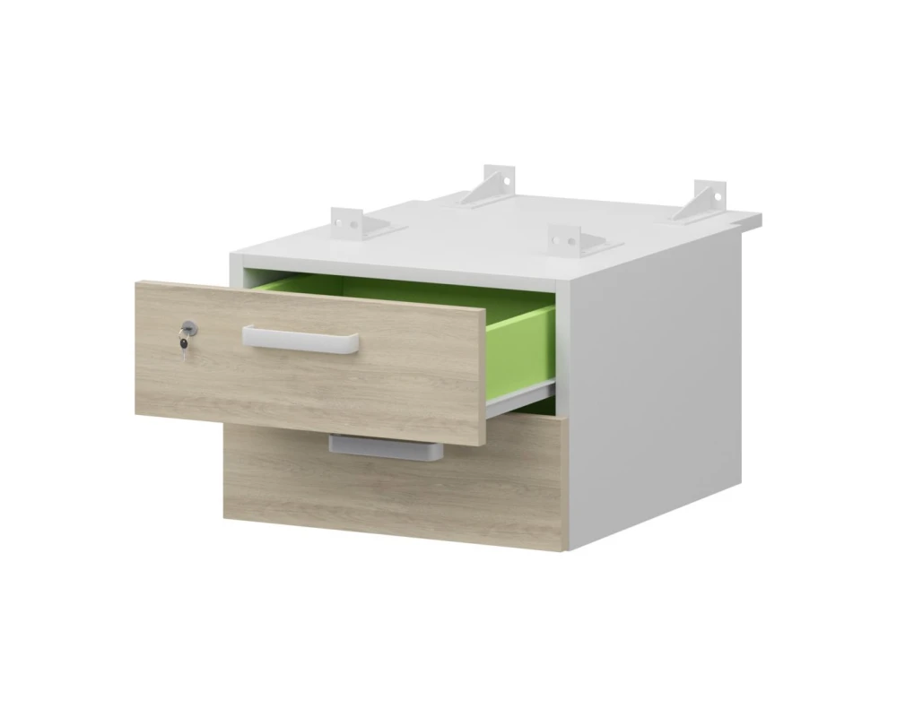 Тумба подвесная для столов на м/каркасе гл.730 мм СМТ2-2ПД.73 432x544x332 Смарт (pt)