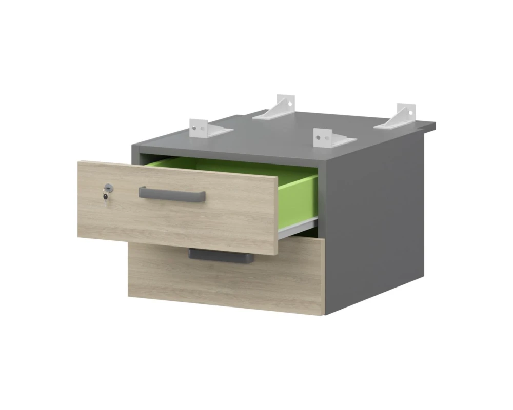 Тумба подвесная для столов на м/каркасе гл.730 мм СМТ2-2ПД.73 432x544x332 Смарт (pt)