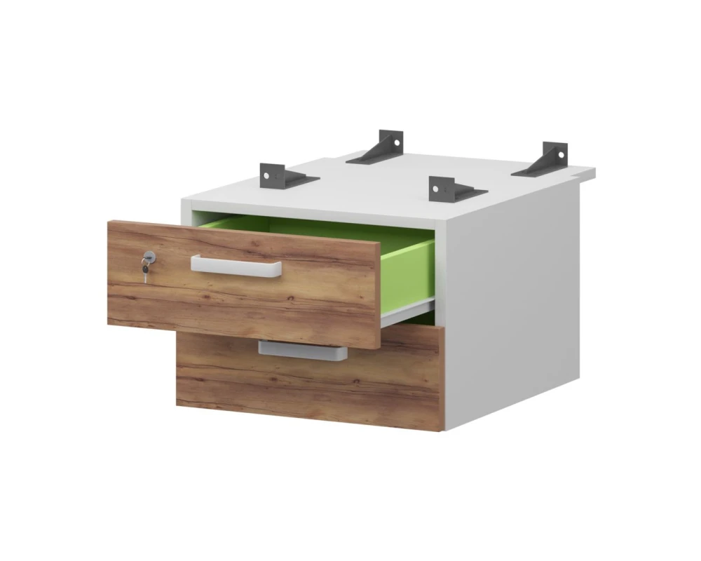 Тумба подвесная для столов на м/каркасе гл.730 мм СМТ2-2ПД.73 432x544x332 Смарт (pt)