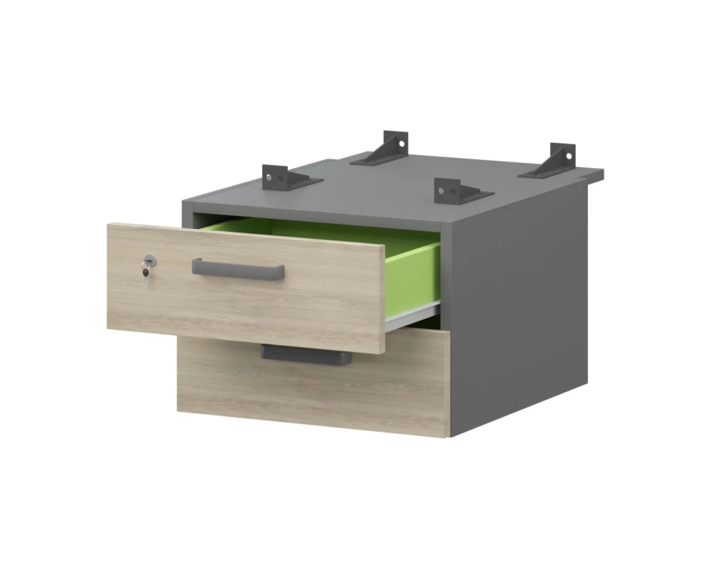 Тумба подвесная для столов на м/каркасе гл.730 мм СМТ2-2ПД.73 432x544x332 Смарт (pt)