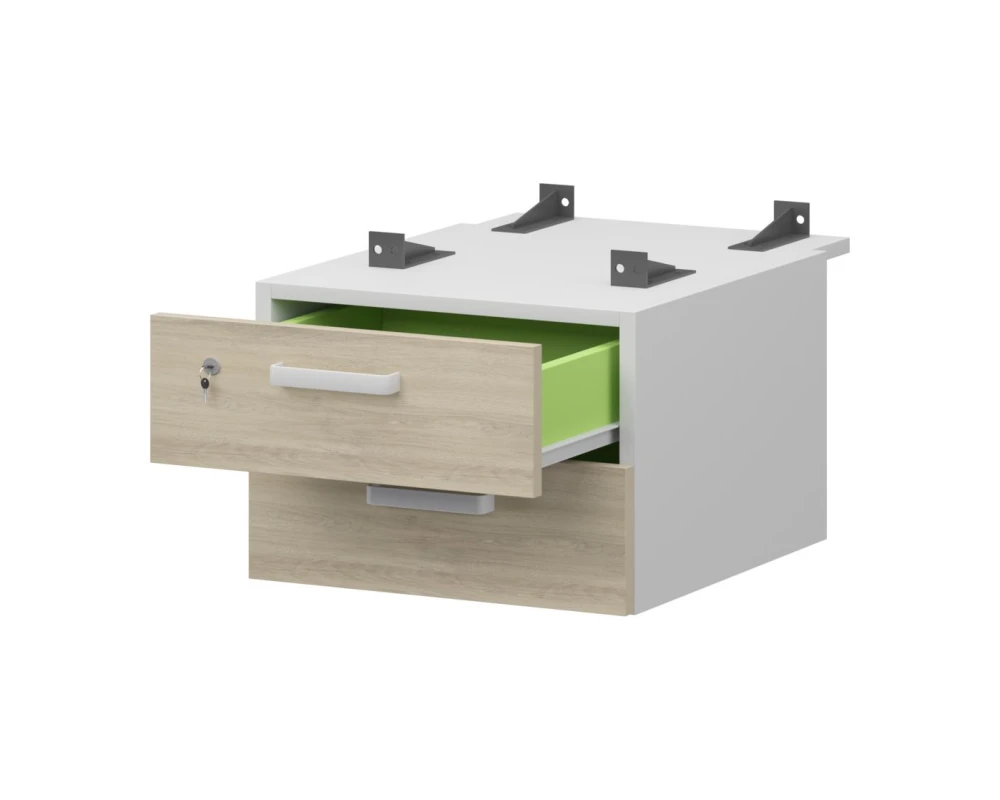 Тумба подвесная для столов на м/каркасе гл.730 мм СМТ2-2ПД.73 432x544x332 Смарт (pt)