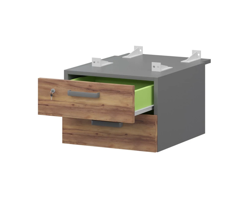 Тумба подвесная для столов на м/каркасе гл.730 мм СМТ2-2ПД.73 432x544x332 Смарт (pt)