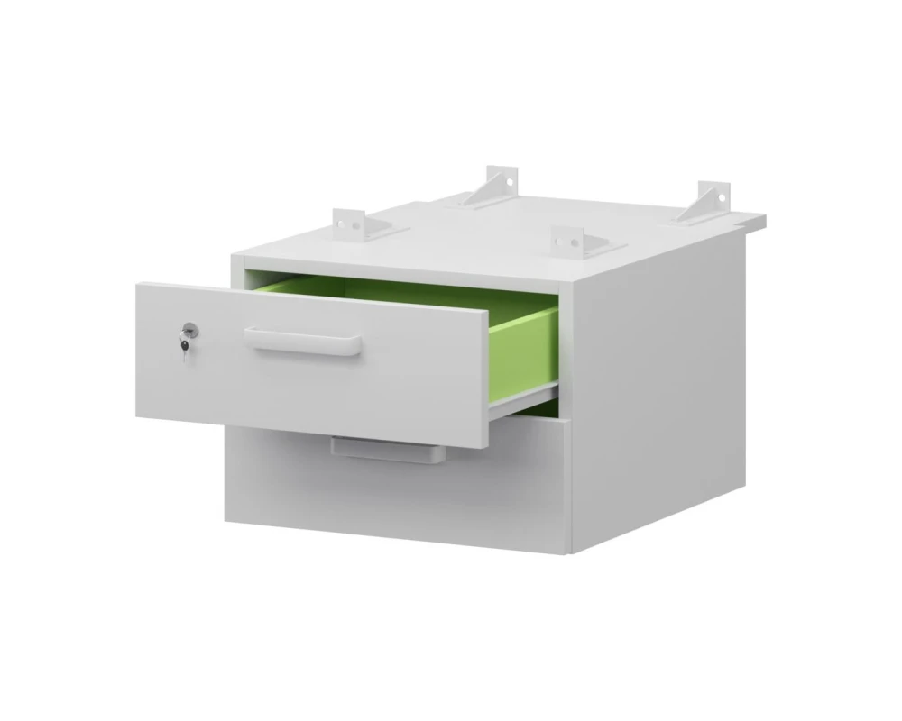 Тумба подвесная для столов на м/каркасе гл.730 мм СМТ2-2ПД.73 432x544x332 Смарт (pt)