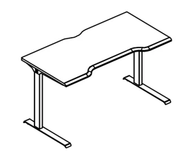 Стол эргономичный "Симметрия" на металлокаркасе МL (1 скос) 120x70x75 Alta ML images