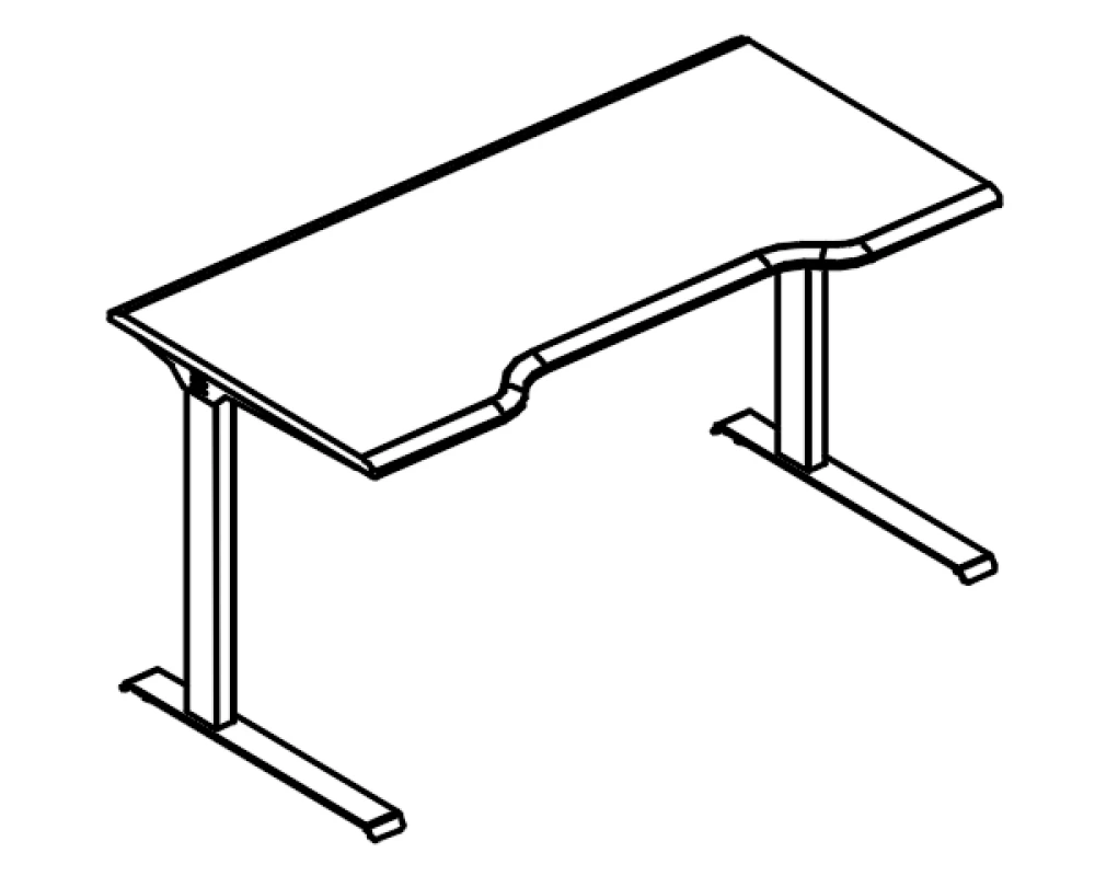 Стол эргономичный "Симметрия" на металлокаркасе МL (2 скоса) 120x70x75 Alta ML
