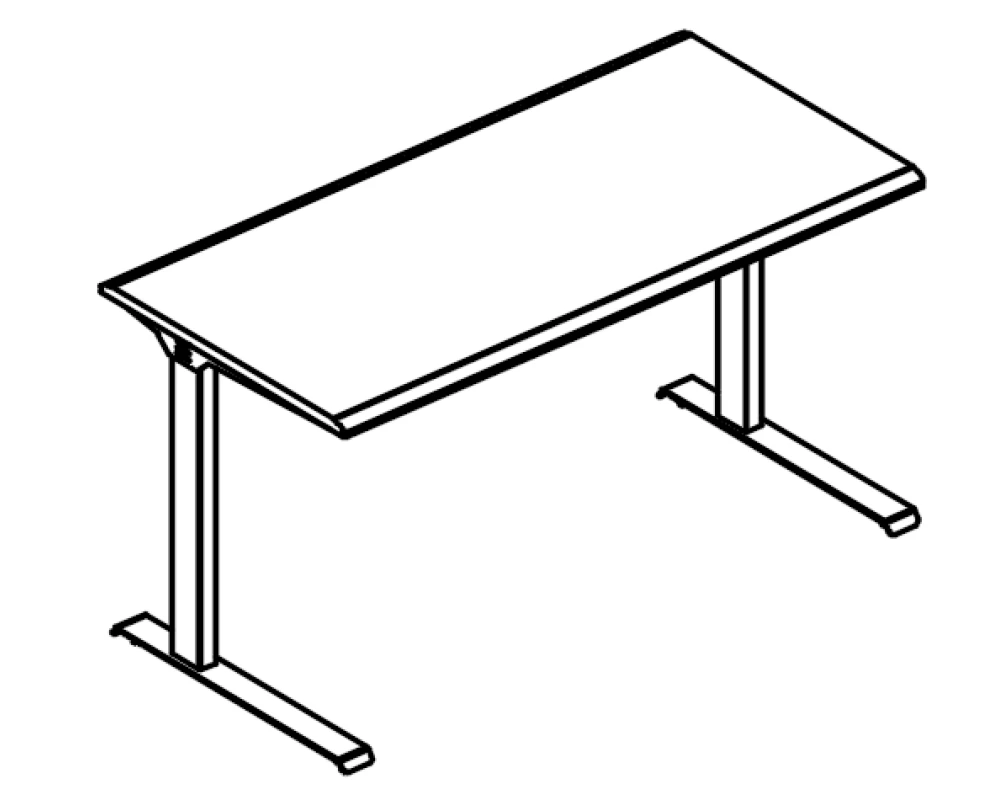 Стол письменный на металлокаркасе МL (2 скоса) 160x70x75 Alta ML