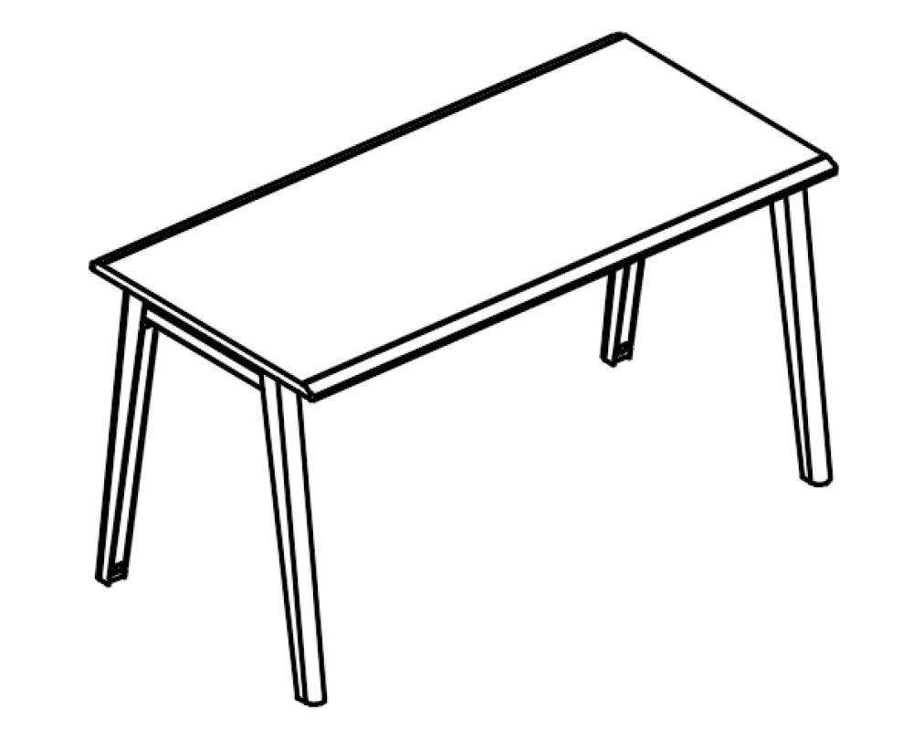 Письменный стол на металлокаркасе МТ (2 скоса) Alta MT