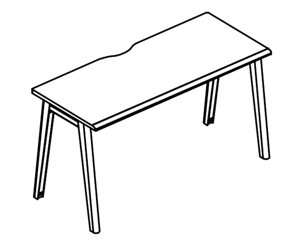 Стол письменный (1 скос) на металлокаркасе МТ Alta MT