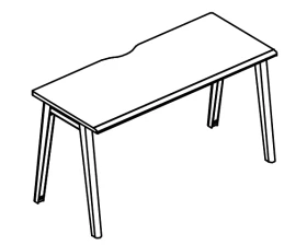 Стол письменный (1 скос) на металлокаркасе МТ Alta MT images