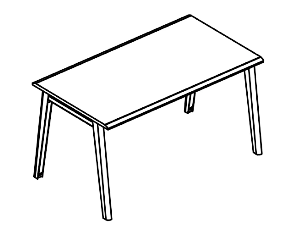 Стол письменный на ножках МТ (2 скоса) Alta MT