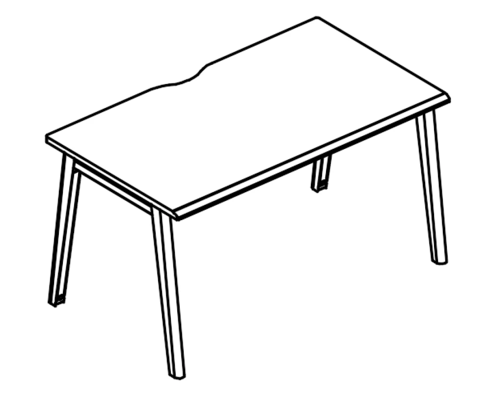 Стол рабочий с опорами МТ (1 скос) Alta MT