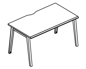 Стол рабочий с опорами МТ (1 скос) Alta MT images