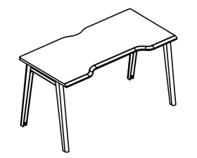 Стол Симметрия на металлокаркасе МТ (1 скос) Alta MT images