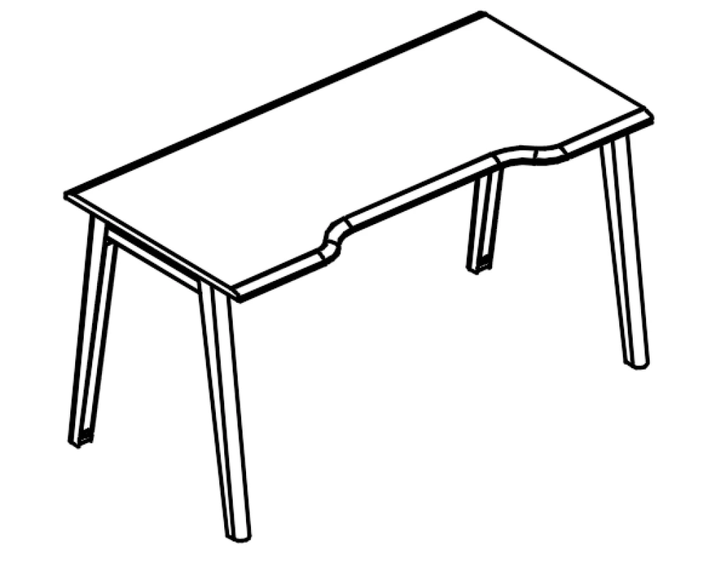 Стол Симметрия на металлокаркасе МТ (2 скоса) Alta MT